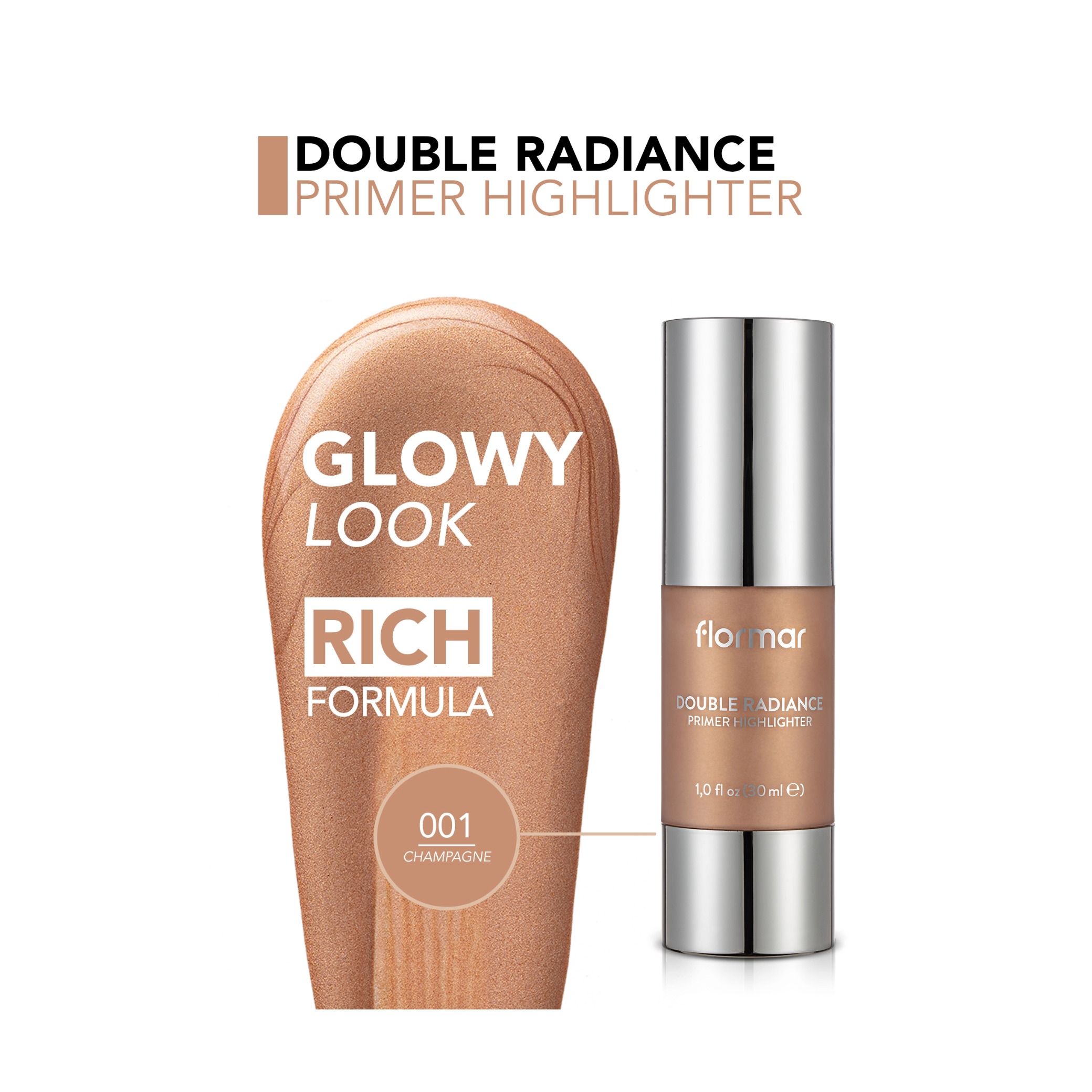 Flormar Double Radiance Primer Highlighter Champagne - Image 2
